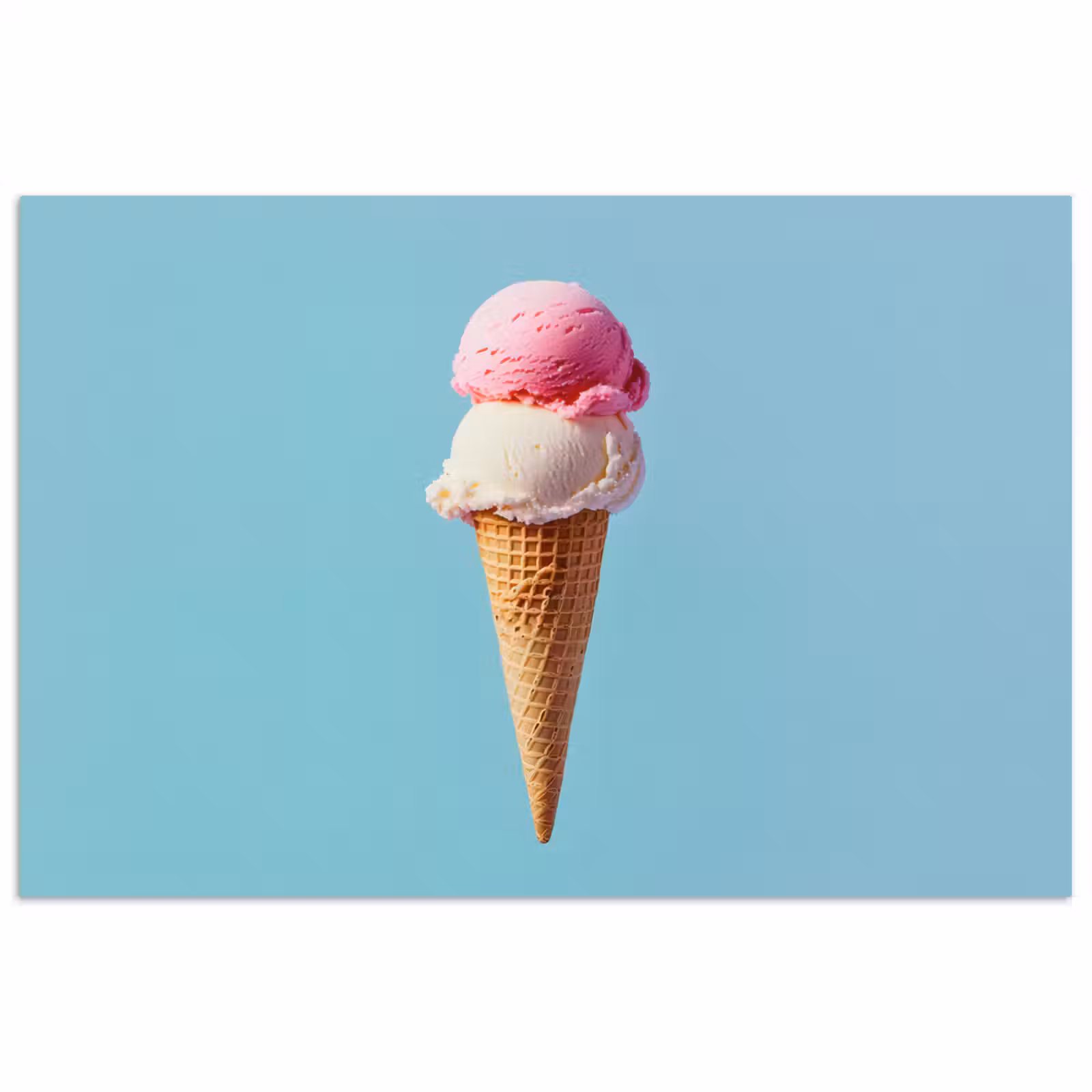 Poster - Bolletjes - Schepijs - Hoorntje - Blauw — 1