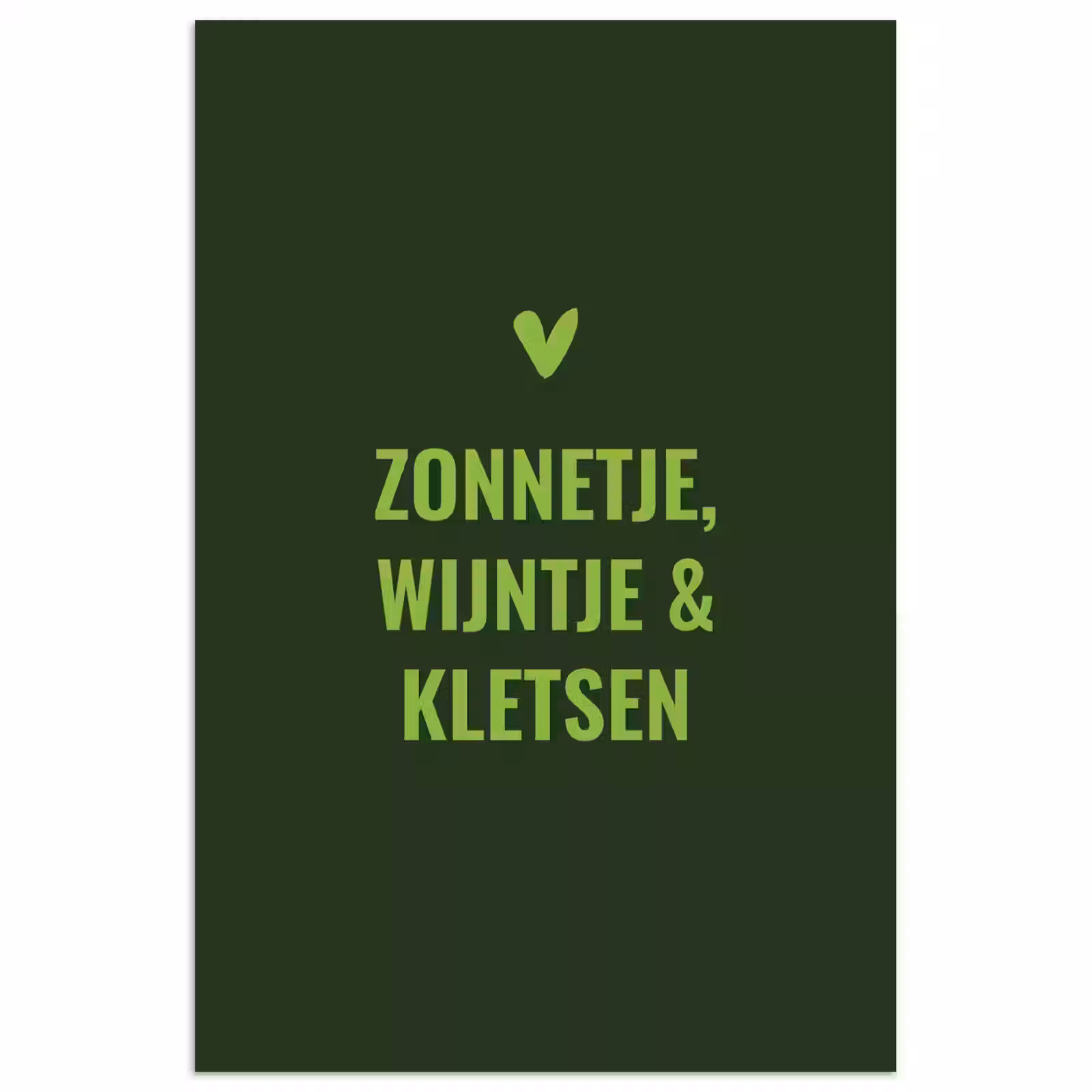 Poster - Donkergroen - Quote - Zon - Zomer — 1