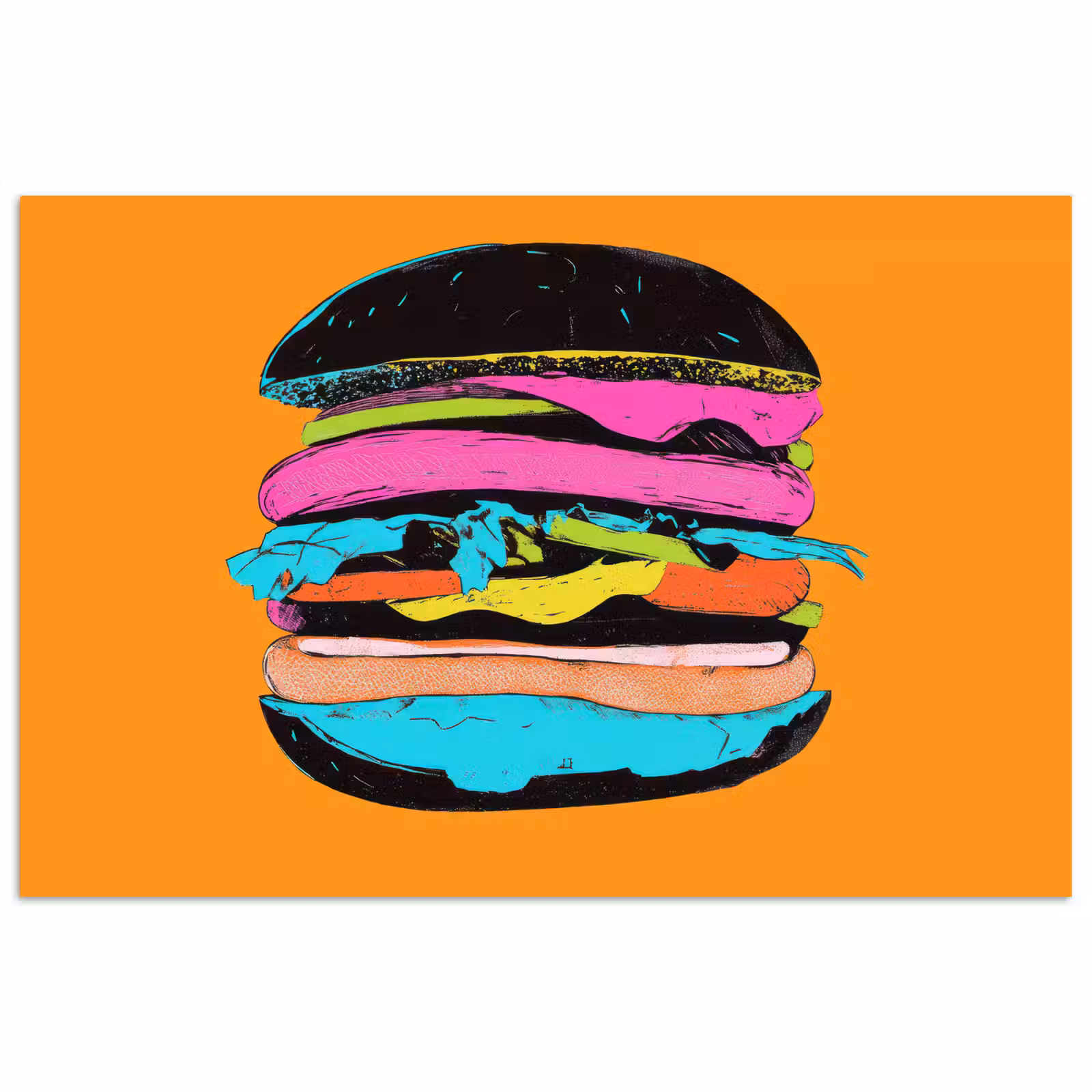 Poster - Hamburger - Kleurrijk - Speels — 1