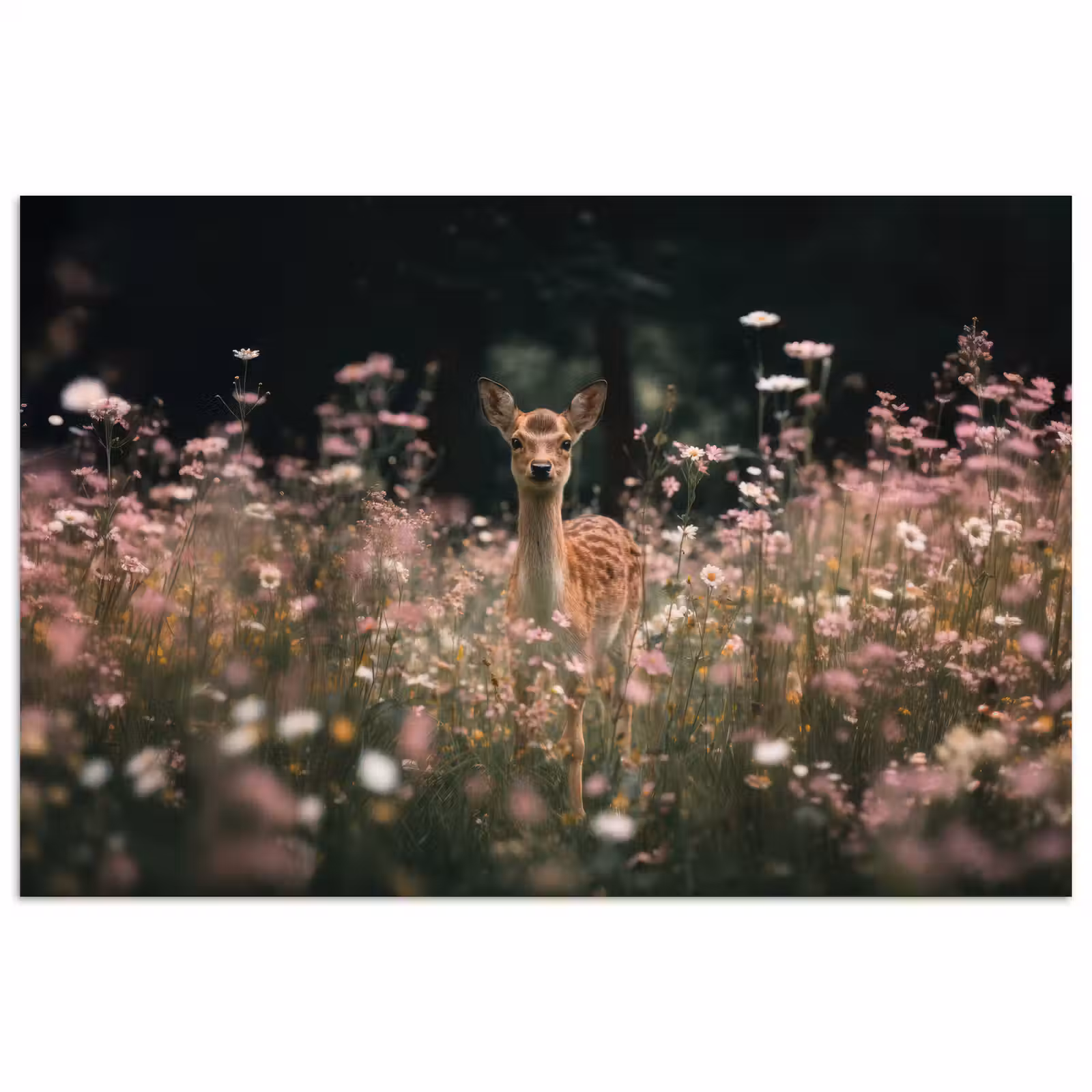 Poster - Hert - Wilde bloemen - Bos — 1