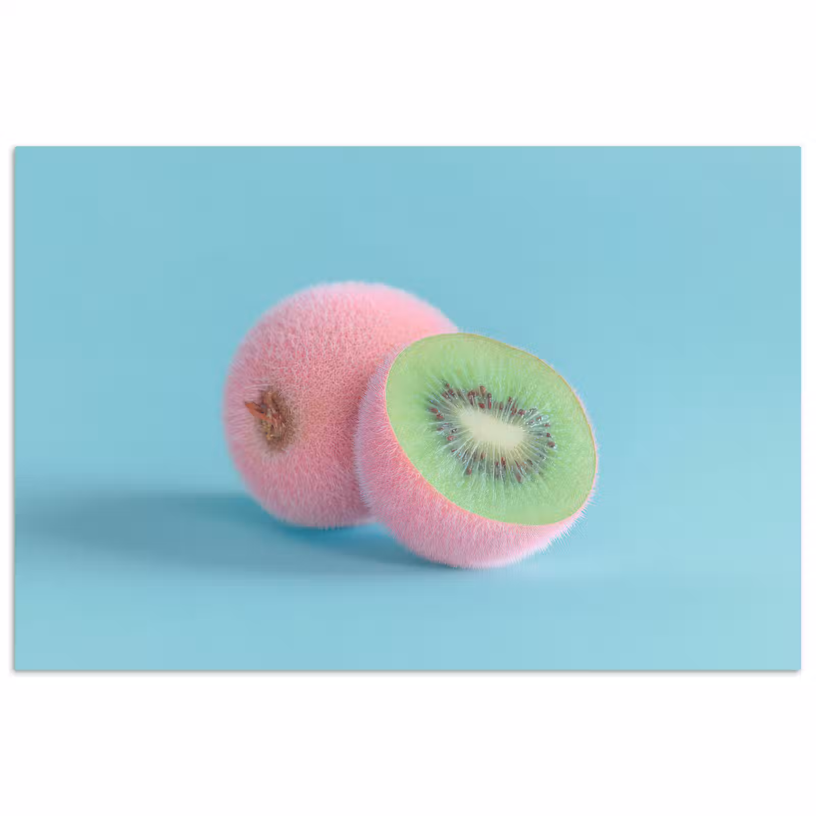 Poster - Kiwi - Blauw - Surrealistisch — 1