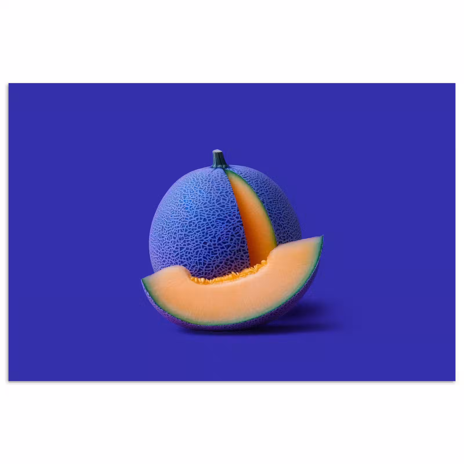Poster - Meloen - Blauw - Oranje - Kunstzinnig — 1
