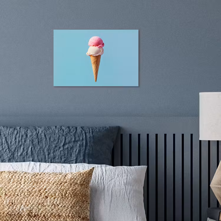Poster - Bolletjes - Schepijs - Hoorntje - Blauw — 3