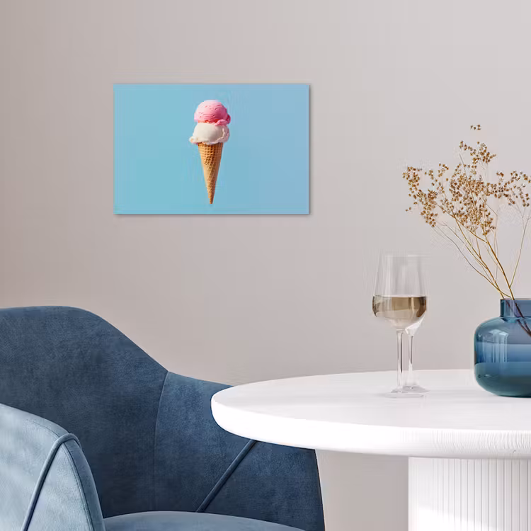 Poster - Bolletjes - Schepijs - Hoorntje - Blauw — 4