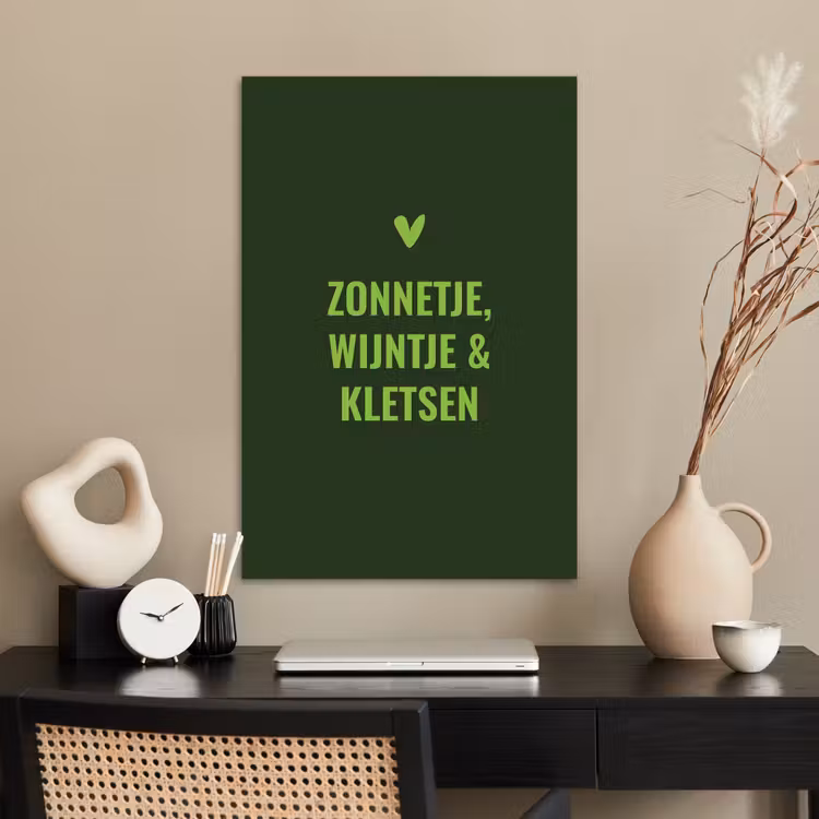 Poster - Donkergroen - Quote - Zon - Zomer — 2