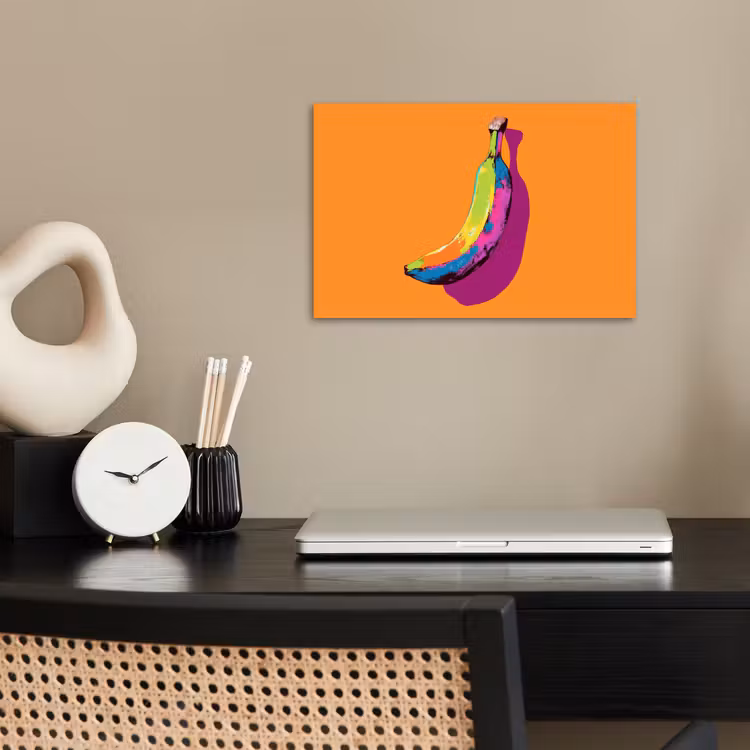 Poster - Felle kleuren - Banaan - popart — 2