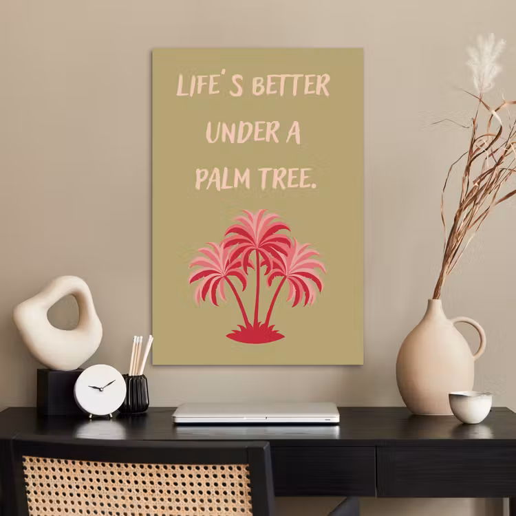 Poster - Groen - Zomer - Quote - Palmboom — 2