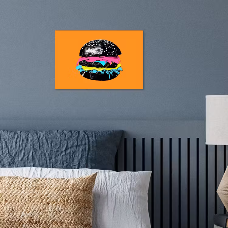 Poster - Hamburger - Oranje - Neon - popart — 3