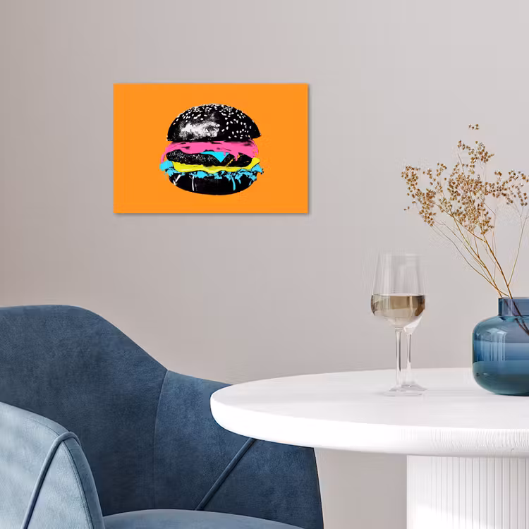 Poster - Hamburger - Oranje - Neon - popart — 4