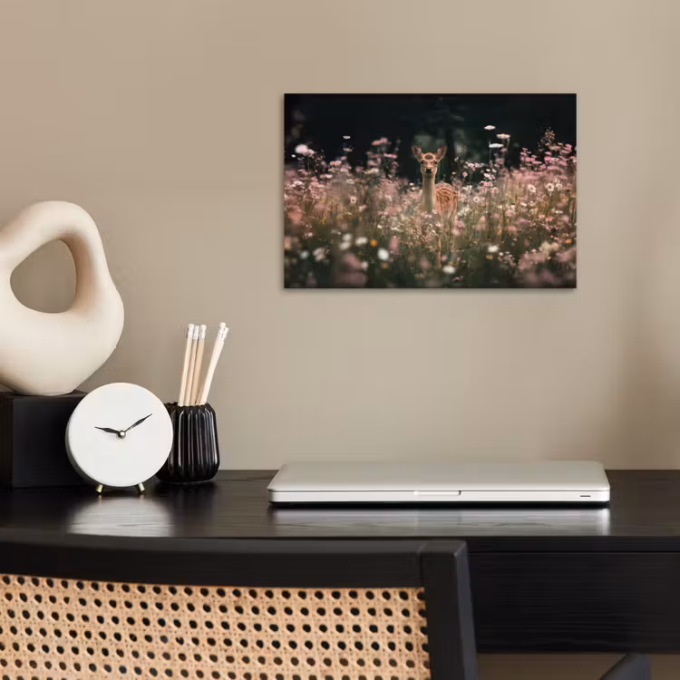 Poster - Hert - Wilde bloemen - Bos — 2