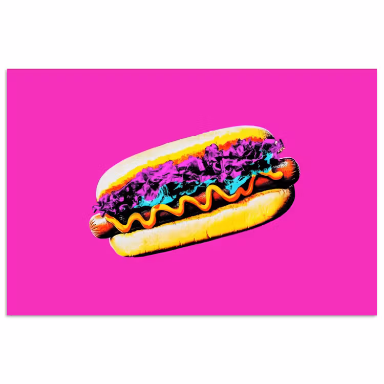 Poster - Hotdog - Roze - Retro — 1