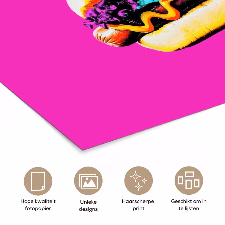 Poster - Hotdog - Roze - Retro — 5