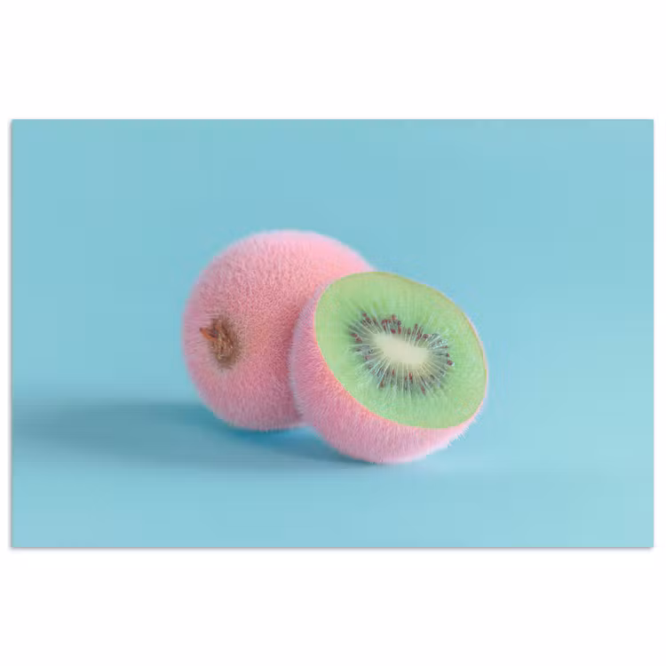 Poster - Kiwi - Blauw - Surrealistisch — 1