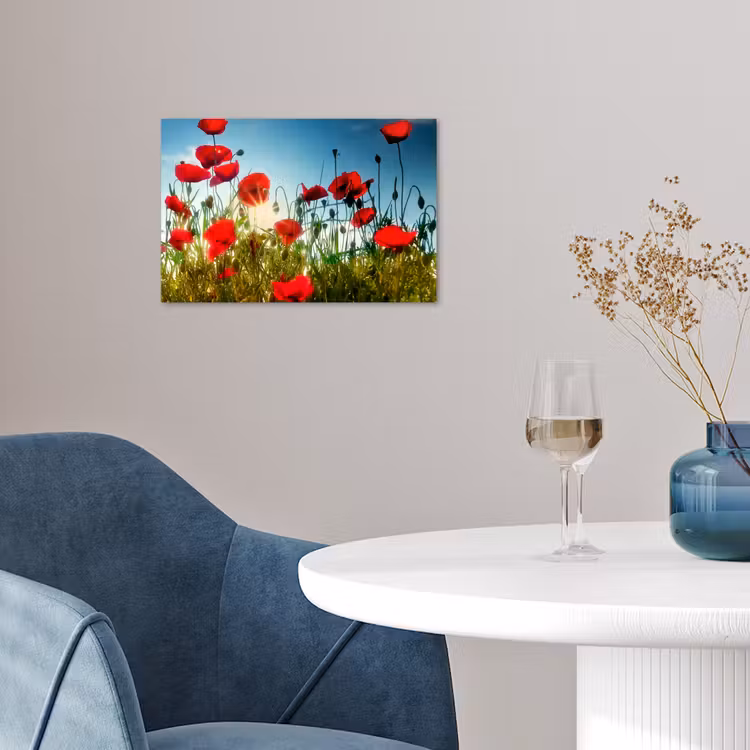 Poster - Klaprozen - Toscane - Zon - Rood - Blauw — 4