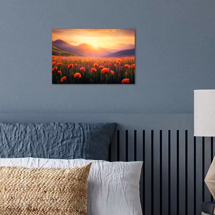 Poster - Landschap - Zonsondergang - Bloemenveld — 3