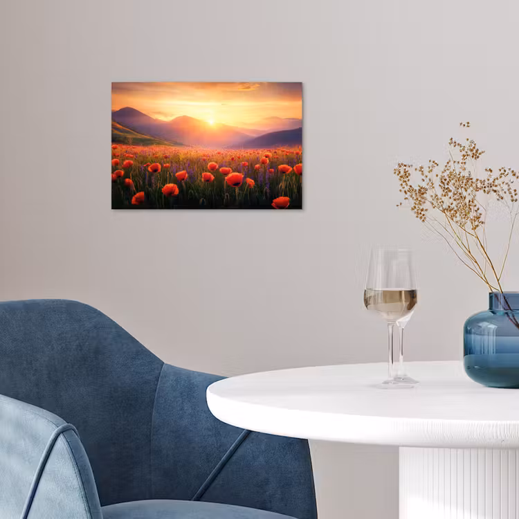 Poster - Landschap - Zonsondergang - Bloemenveld — 4