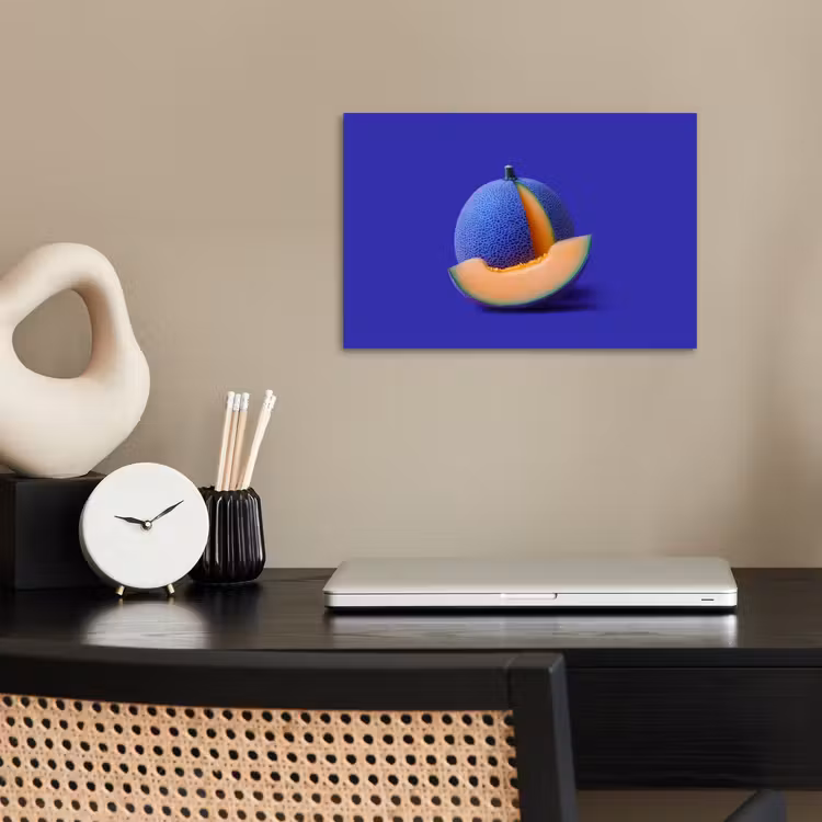 Poster - Meloen - Blauw - Oranje - Kunstzinnig — 2
