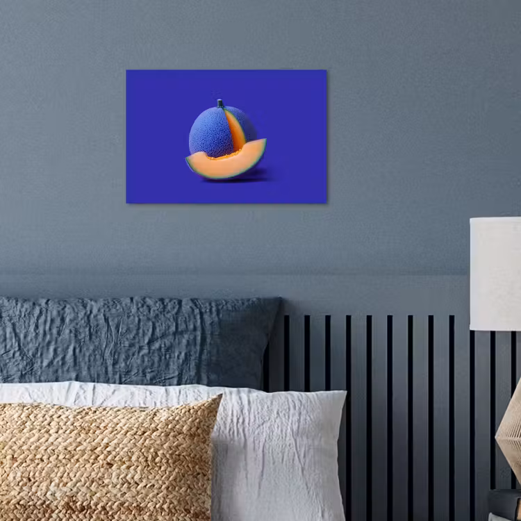Poster - Meloen - Blauw - Oranje - Kunstzinnig — 3