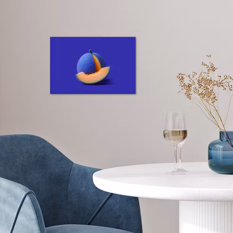 Poster - Meloen - Blauw - Oranje - Kunstzinnig — 4