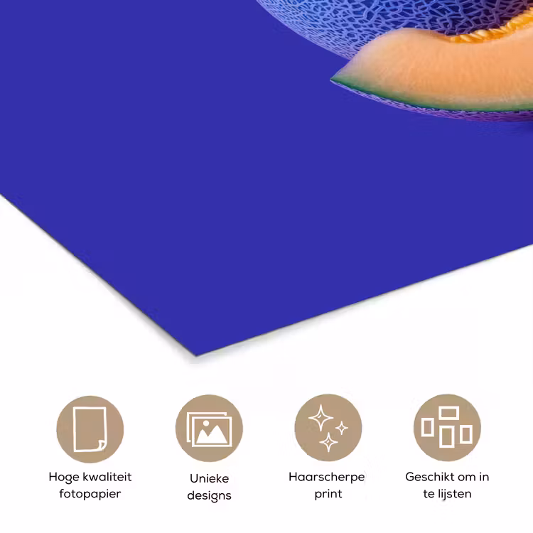 Poster - Meloen - Blauw - Oranje - Kunstzinnig — 5