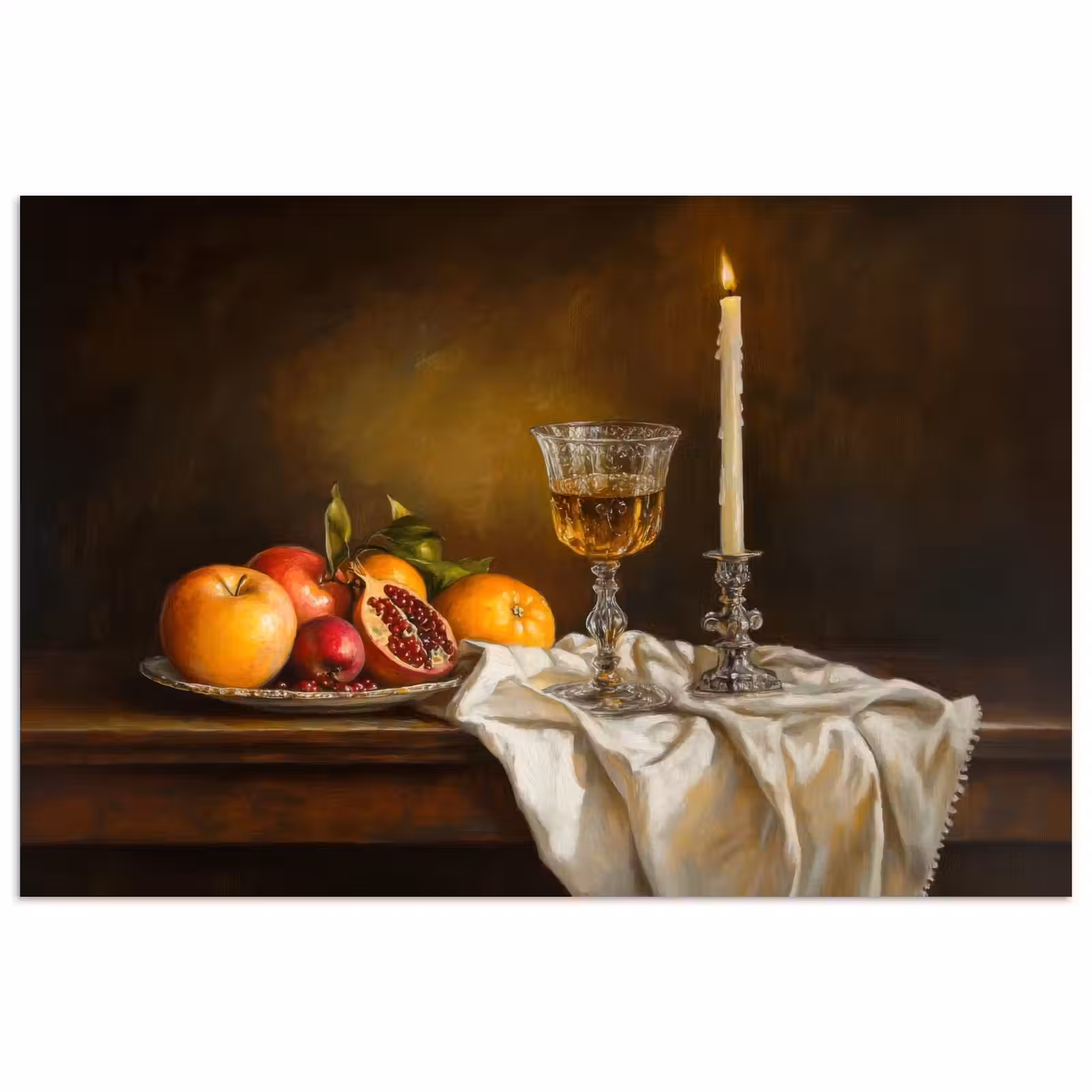 Poster - Fruit - Stilleven - Wijn - Kaars — 1