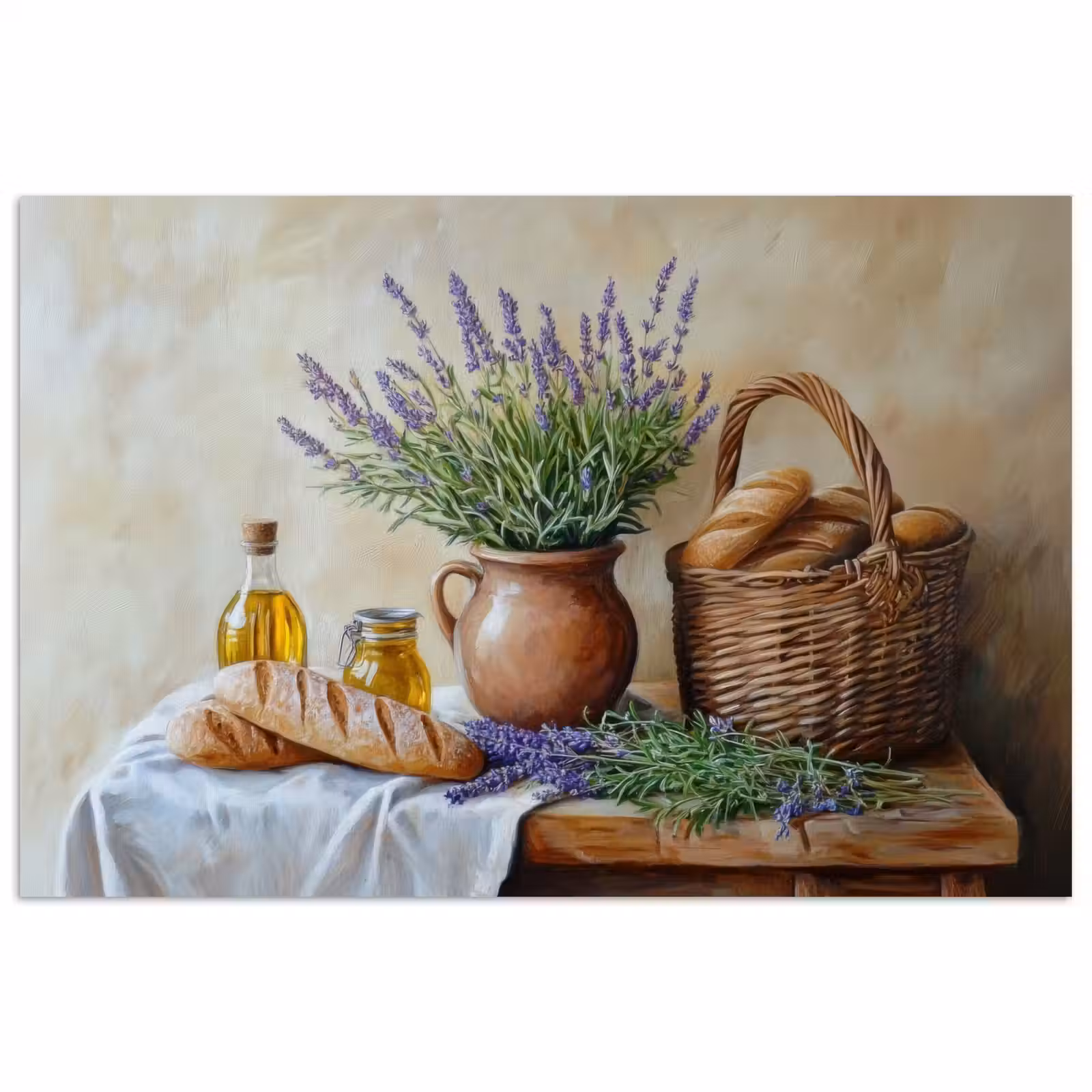 Poster - Lavendel - Brood - Stilleven — 1