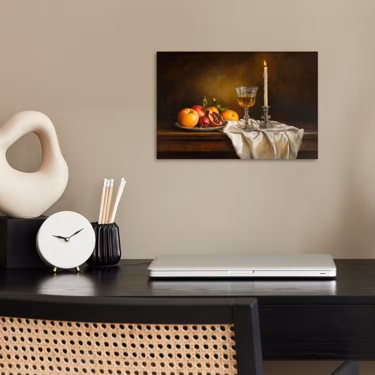 Poster - Fruit - Stilleven - Wijn - Kaars — 2