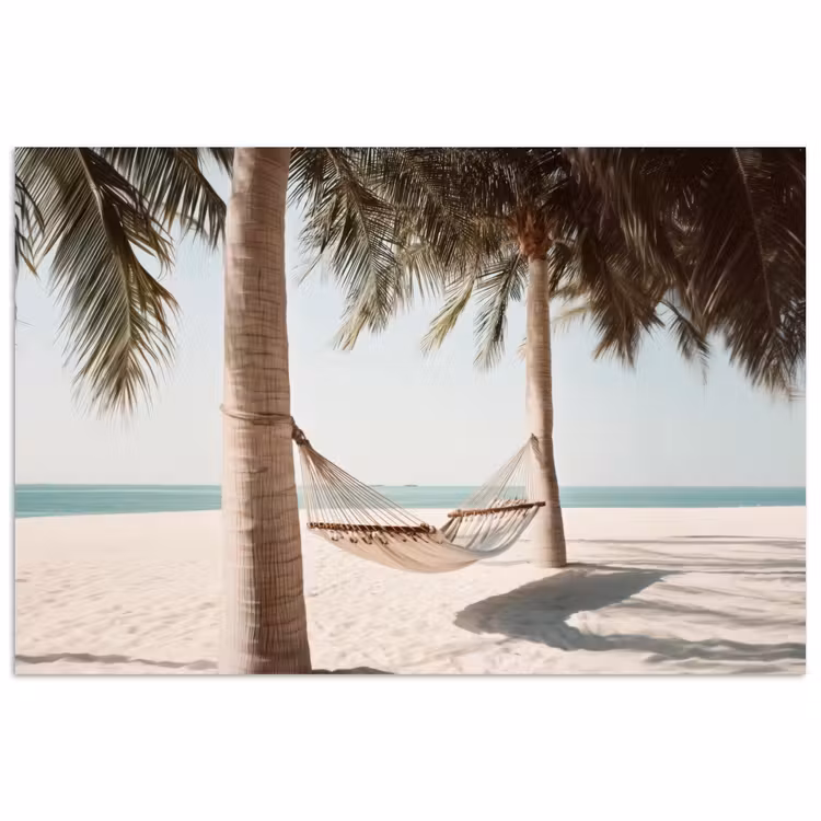 Poster - Hangmat - Palmbomen - Strand - Zee — 1