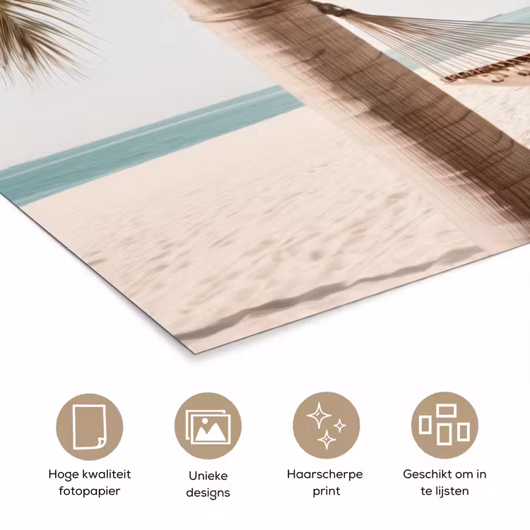 Poster - Hangmat - Palmbomen - Strand - Zee — 5