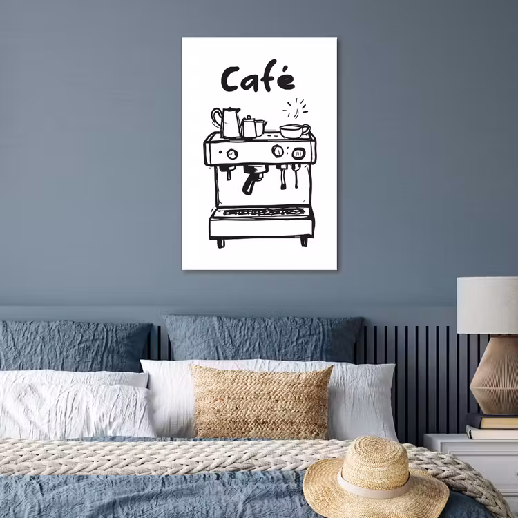 Poster - Illustratie - Café - Koffiemachine - Kopjes — 3