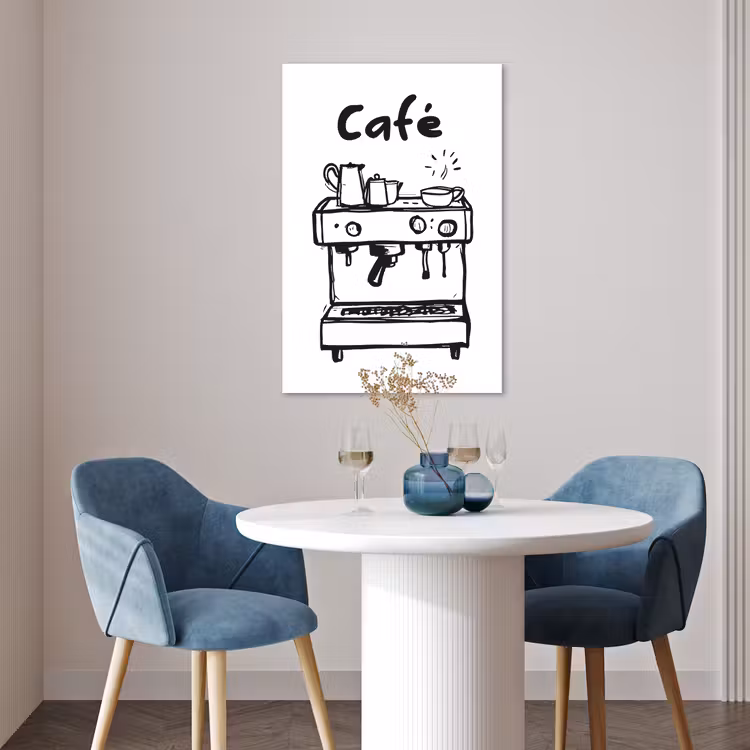Poster - Illustratie - Café - Koffiemachine - Kopjes — 4