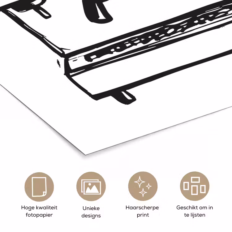Poster - Illustratie - Café - Koffiemachine - Kopjes — 5