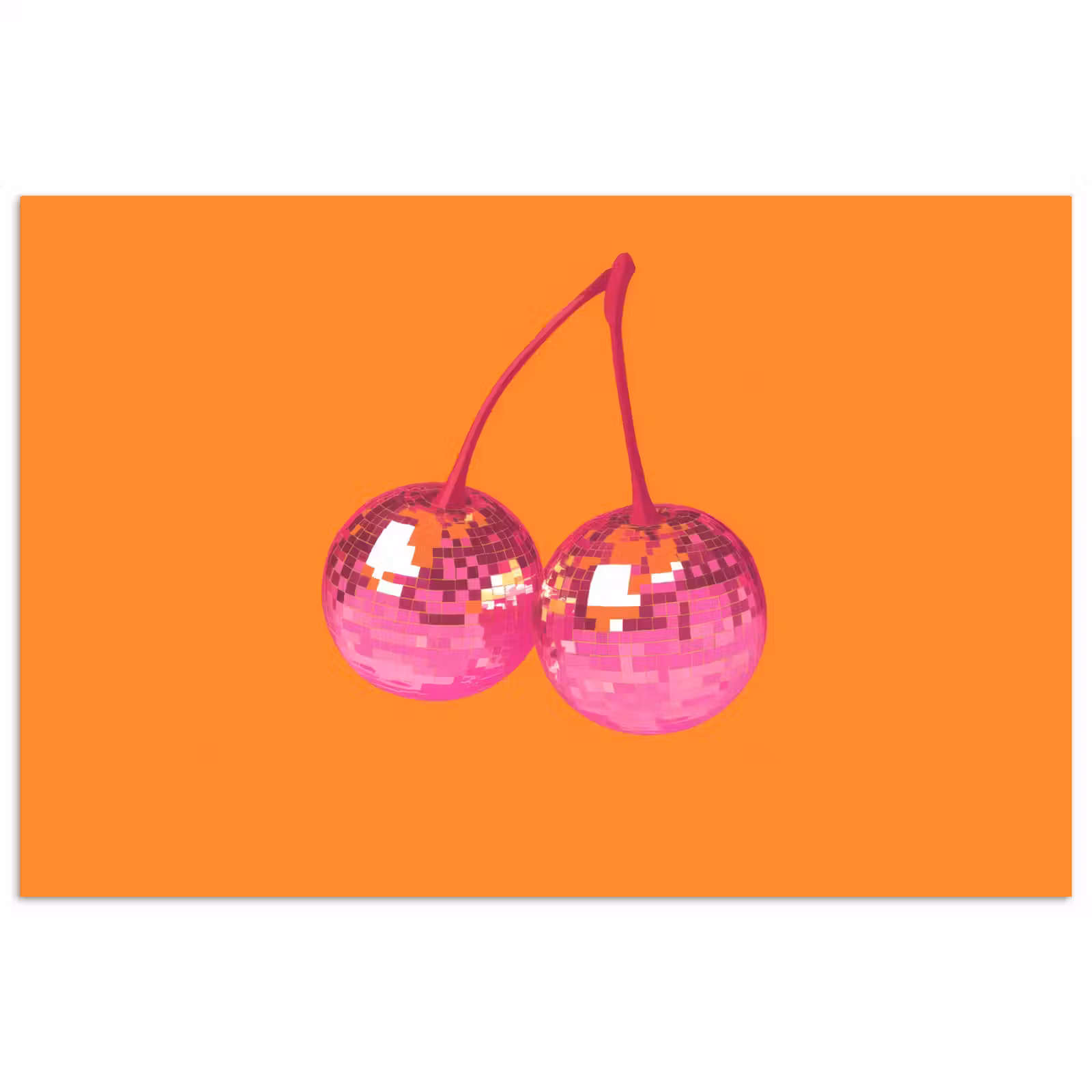 Poster - Discoballen - Kers - Spiegels - Roze — 1