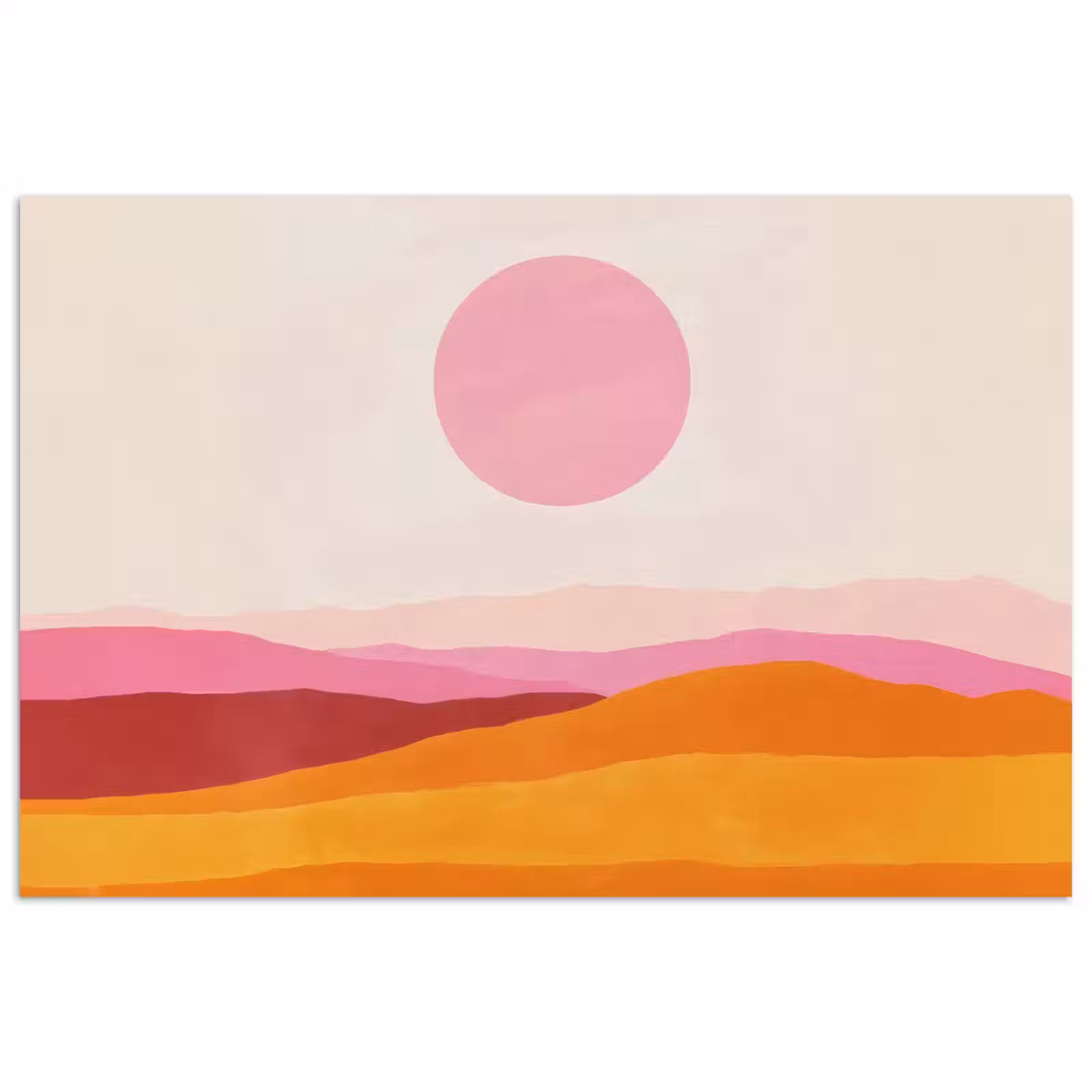 Poster - Heuvels - Oranje - Zon - Abstract — 1