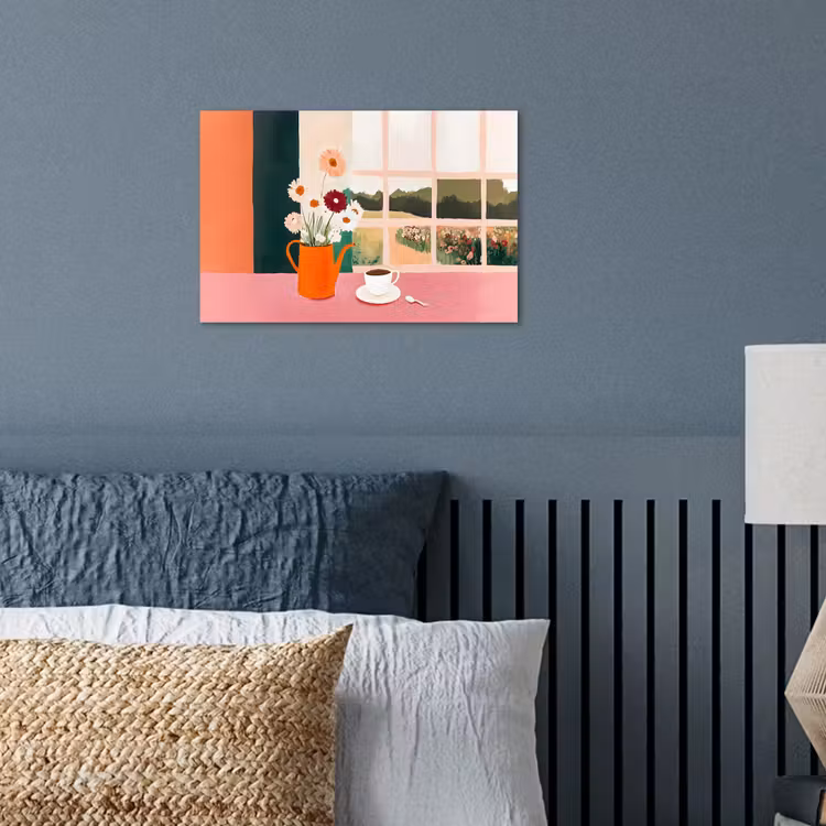 Poster - Bloemen - Koffie - Raam — 3