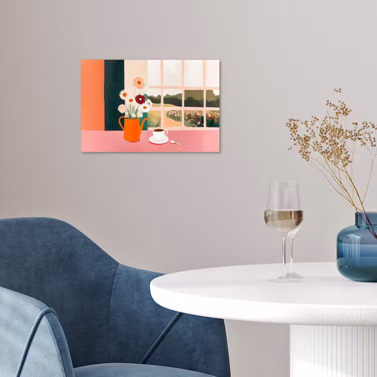 Poster - Bloemen - Koffie - Raam — 4
