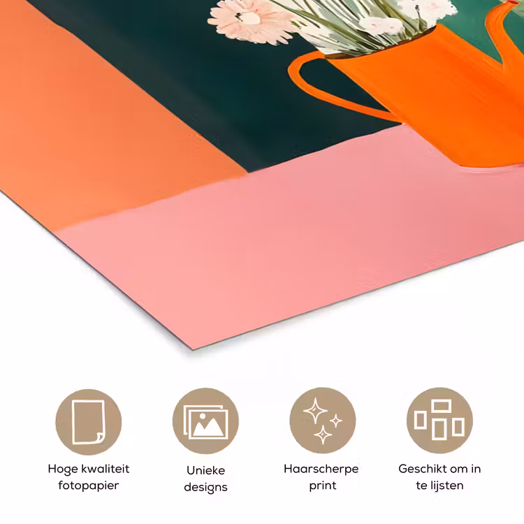Poster - Bloemen - Koffie - Raam — 5