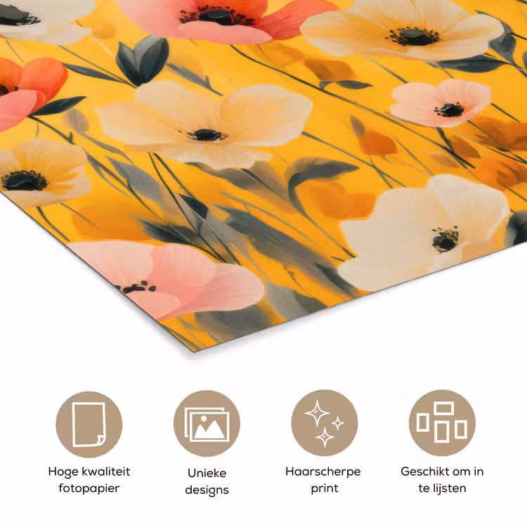 Poster - Bloemen - Veld - Geel — 5