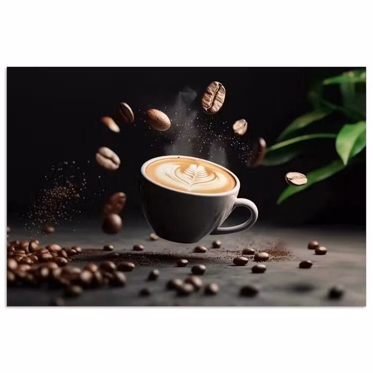 Poster - Cappuccino - Kop - Bonen - Bruin — 1
