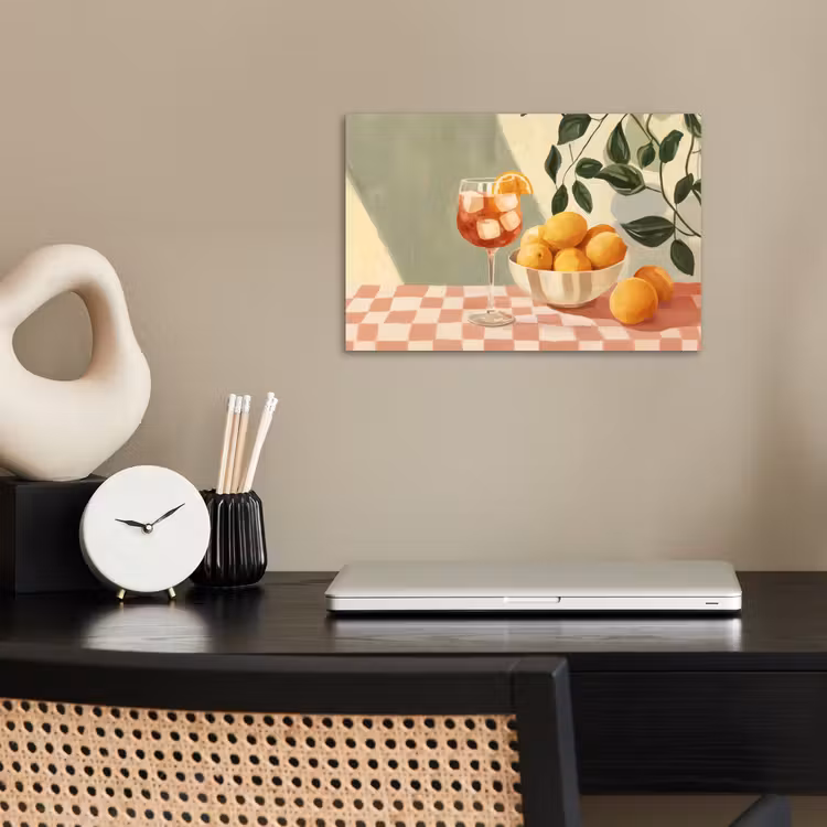 Poster - Citroenen - Glas - Tafelkleed - Geblokt — 2