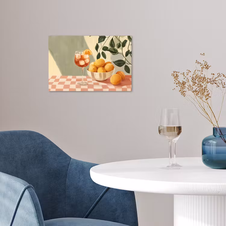 Poster - Citroenen - Glas - Tafelkleed - Geblokt — 4