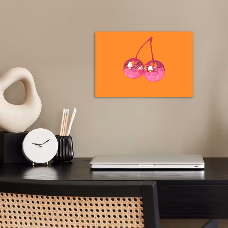 Poster - Discoballen - Kers - Spiegels - Roze — 2