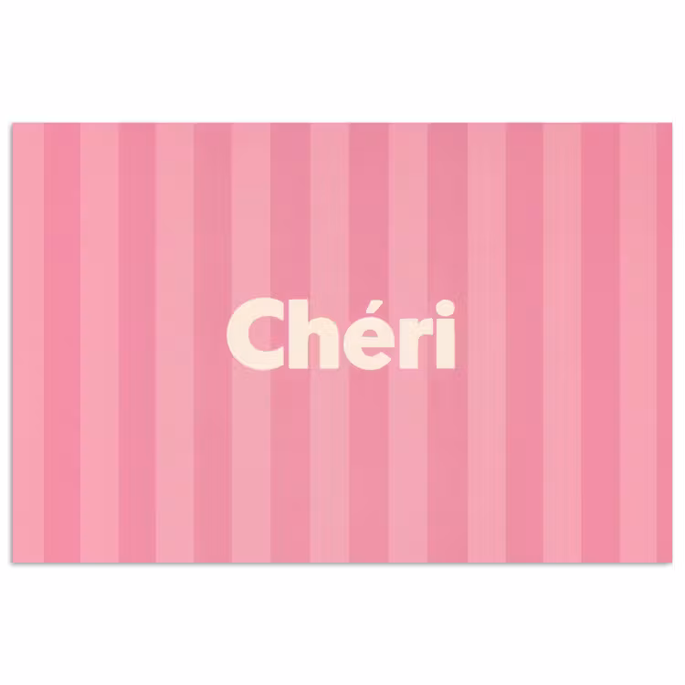Poster - Gestreept - Roze - Chéri — 1
