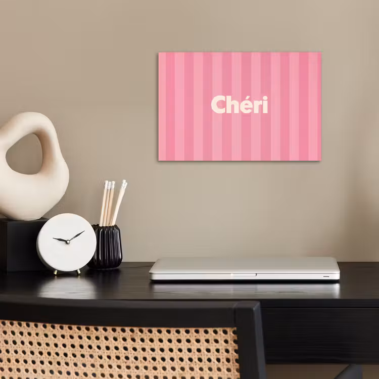 Poster - Gestreept - Roze - Chéri — 2