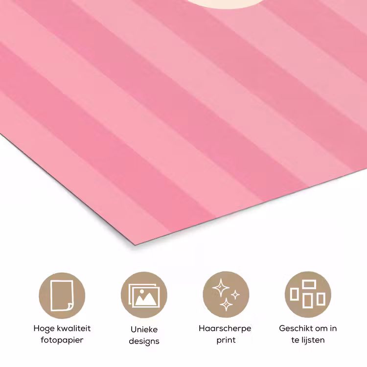 Poster - Gestreept - Roze - Chéri — 5
