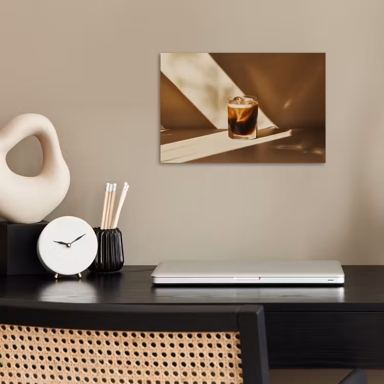 Poster - Glas - Ijskoffie - Schaduw - Bruin — 2