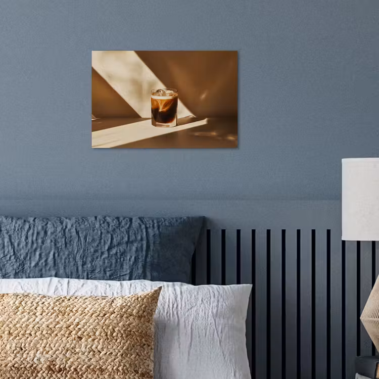 Poster - Glas - Ijskoffie - Schaduw - Bruin — 3