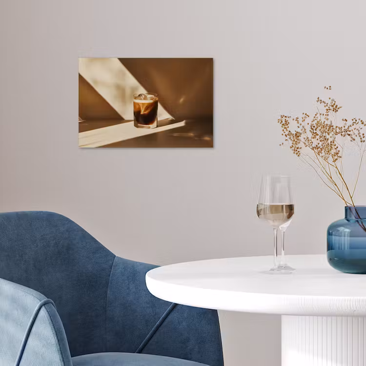 Poster - Glas - Ijskoffie - Schaduw - Bruin — 4
