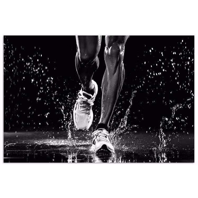 Poster - Hardloopschoenen - Rennen - Druppels - Zwart — 1