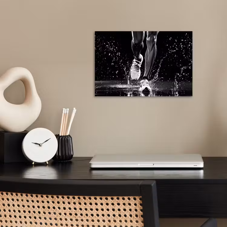 Poster - Hardloopschoenen - Rennen - Druppels - Zwart — 2
